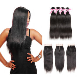 100% Malaysian Straight Hair Bundles For Black Women / Double Weft Hair Extensions