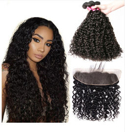 Water Wave Malaysian Hair Extensions / Virgin Human Hair Bundles For Ladys