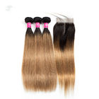 Natural Cambodian Hair Weft Silky Straight 1B / 30# Color With Bundles