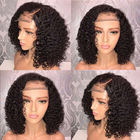 Double Weft Full Lace Human Hair Wigs For Black Women / 180% Density Jerry Curly Bob Wigs