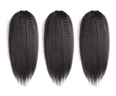 Double Weft Kinky Straight Indian Weft Hair Extensions Bouncy And Soft