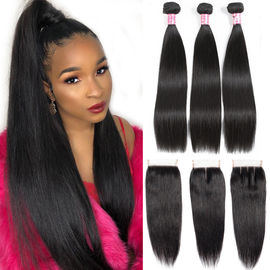 8A Grade 100 Unprocessed Malaysian Straight Hair Bundles For Ladys