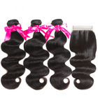 Soft Cambodian Virgin Hair Body Wave 10A Double Weft Bundles With Top Lace Closure
