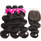 Soft Cambodian Virgin Hair Body Wave 10A Double Weft Bundles With Top Lace Closure