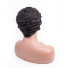 Custom Color Short Human Hair Lace Front Wigs Cap Average Size With Adjustable Straps