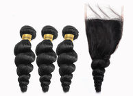 Black Color 100 Virgin Cambodian Loose Curly Hair With Baby Hair Natural