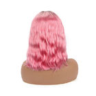 Double Weft 13 X 4.5 Wave Lace Front Human Hair Wigs 1b / Pink Color