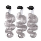 Bouncy 1B / Grey Ombre Hair Extensions 100 Real Human Hair For Women