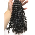 18 Inch Peruvian Kinky Curly Hair Bundles With Closure Natural Color