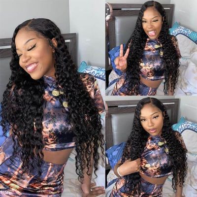 16 Inch 250g HD 13X4 Curly Full Lace Human Hair Wigs