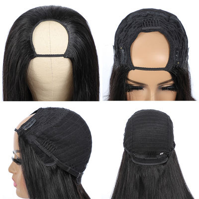 8A Full Hair Wigs Yaki Straight U Part Glueless Human Hair Kinky