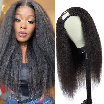 8A Full Hair Wigs Yaki Straight U Part Glueless Human Hair Kinky