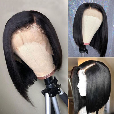 Front Lace Wigs Human Hair Straight Short Real Human Hair Wigs No Shedding