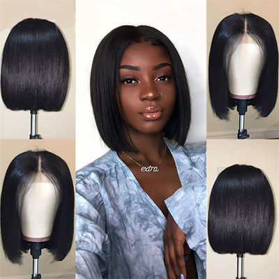 Front Lace Wigs Human Hair Straight Short Real Human Hair Wigs No Shedding