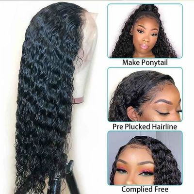 ODM 300g Deep Wave Human Hair Lace Front Wig