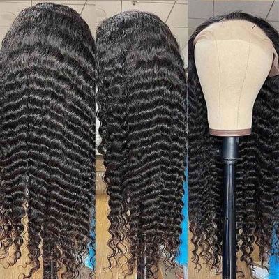 ODM 300g Deep Wave Human Hair Lace Front Wig