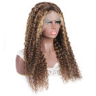Deep Wave Brazilian Human Hair Wigs Lace Frontal Blonde Brown Mix Color Custom
