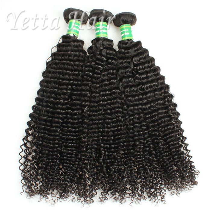 Long Lasting Malaysian Natural Curly Hair / Double Weft Human Hair Extensions