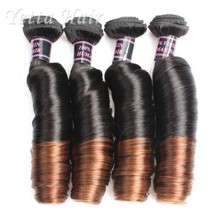 Durable Beauty 16 Inch Indian Virgin Hair Extensions Two Tone Color
