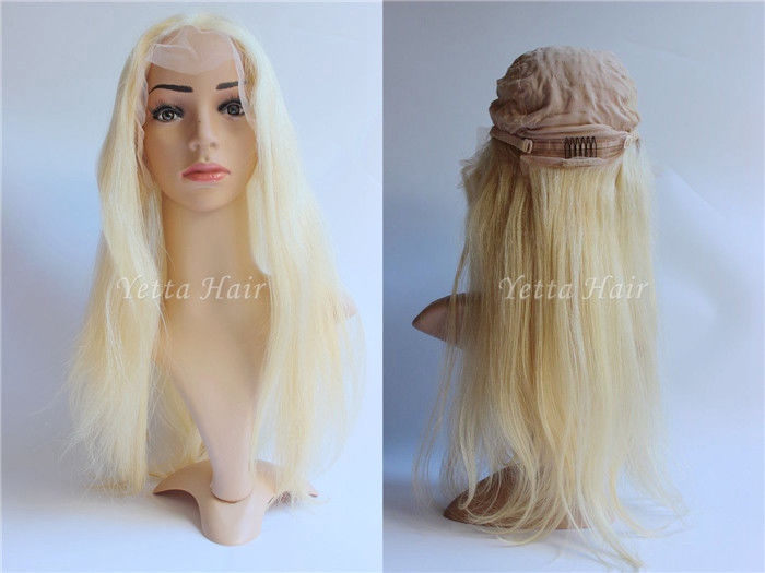 7A Grade Platinum Blonde Lace Front Human Hair Wigs For White Women