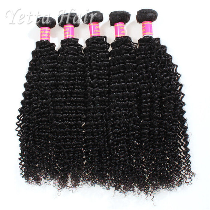 Long Lasting Grade Peruvian Hair Kinky Curly Weave With Tangle Free