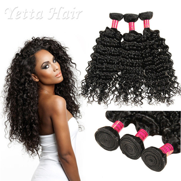 Peruvian Virgin Curly Hair Extensions / Soft 100% Human Hair Wefts