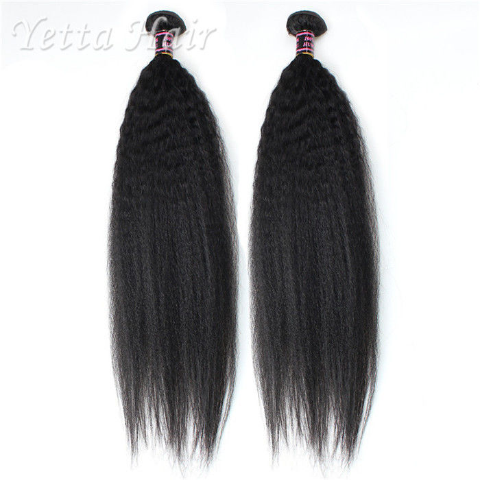 24 inch Burmese  Virgin Hair  / Yaki Straight Human Hair Extensions