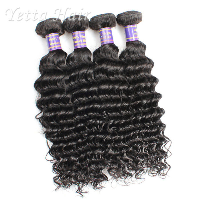 Customized 7A European Weft Hair Extensions  Deep Wave No Chemical