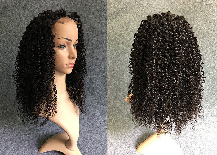 Customized Length Lace Front Human Hair Wigs Natural Black For Black Women