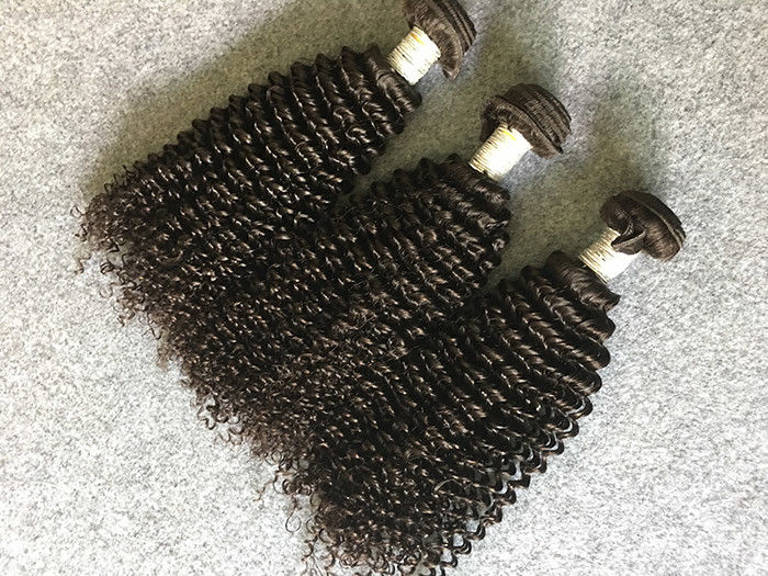 Grade 8A Virgin Peruvian Human Hair Weave / Kinky Curly Hair Extensions