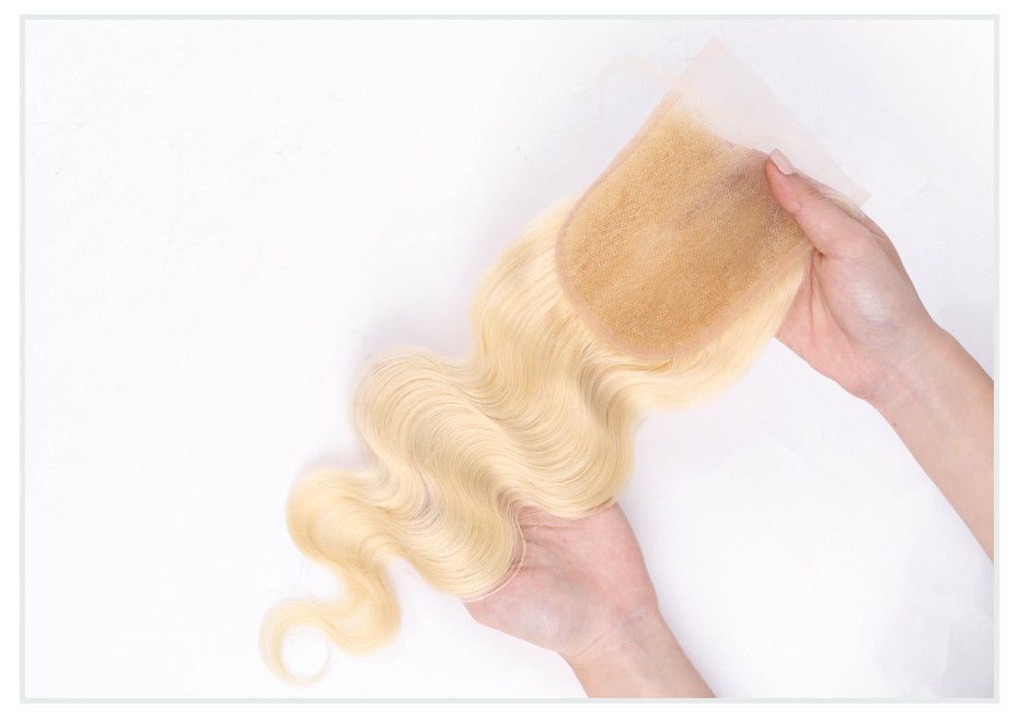 613 Color 100% Brazilian Virgin Hair Body Wave 4 X 4 Closure Free Part