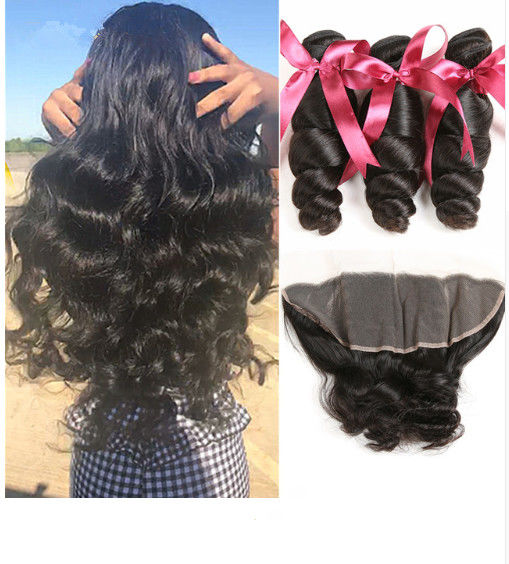 No Tangle Loose Wave 1B 100 Virgin Human Hair Extensions 100 Grams / Piece