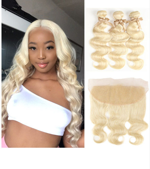 30 Inch 3 Bundles Peruvian Human Hair Weave / 613 Blonde Body Wave