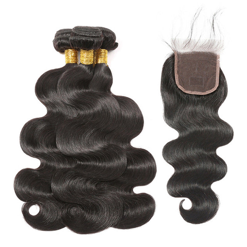 Natural Black 100% Brazilian Virgin Hair / Brazilian Human Hair Bundles