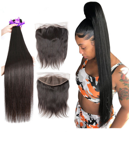 40 Inch Silky Straight Indian Natural Hair Extensions For Black Women