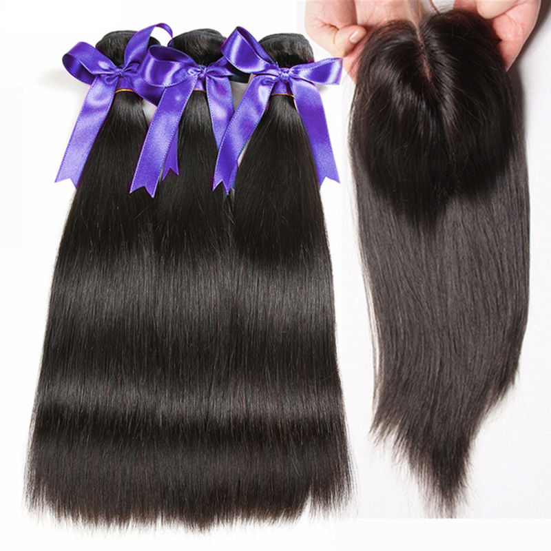Soft Straight Peruvian Human Hair Weave Bundles No Tangle / No Smell