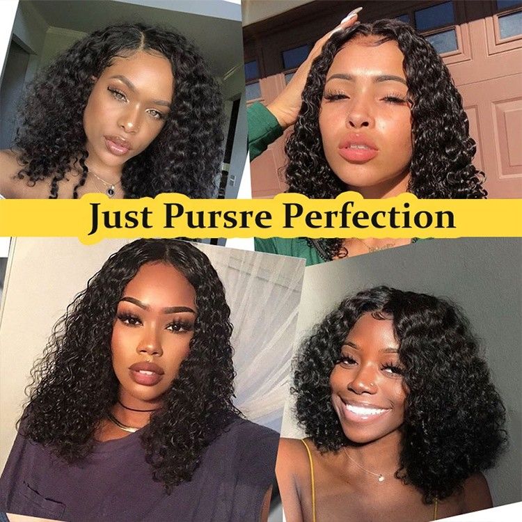 Black Human Hair Lace Front Human Hair Wigs 13x6 Lace Area Water Wave