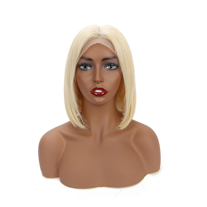 613 Blond Color Brazilian Virgin Human Hair / Long Colored Bob Wigs