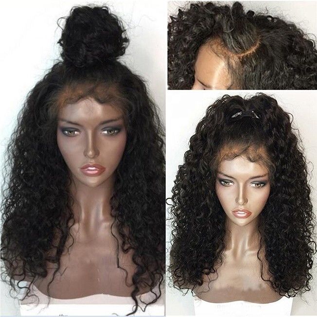 250gram 30 Inch Blend Curly Lace Front Human Hair Wigs
