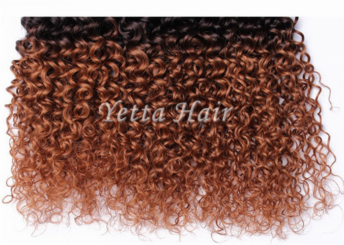 Highlighted Deep Curly Remy Ombre Hair Extensions For Black Women