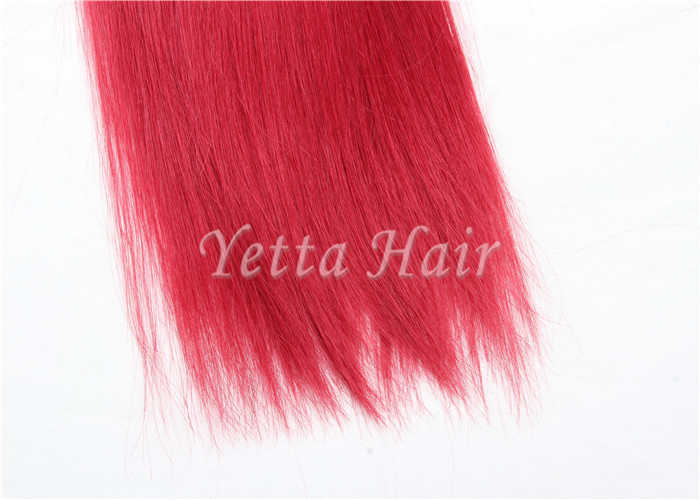Bright Red Unprocessed Eurasian Remy Hair 16 Inch Human Hair Weave