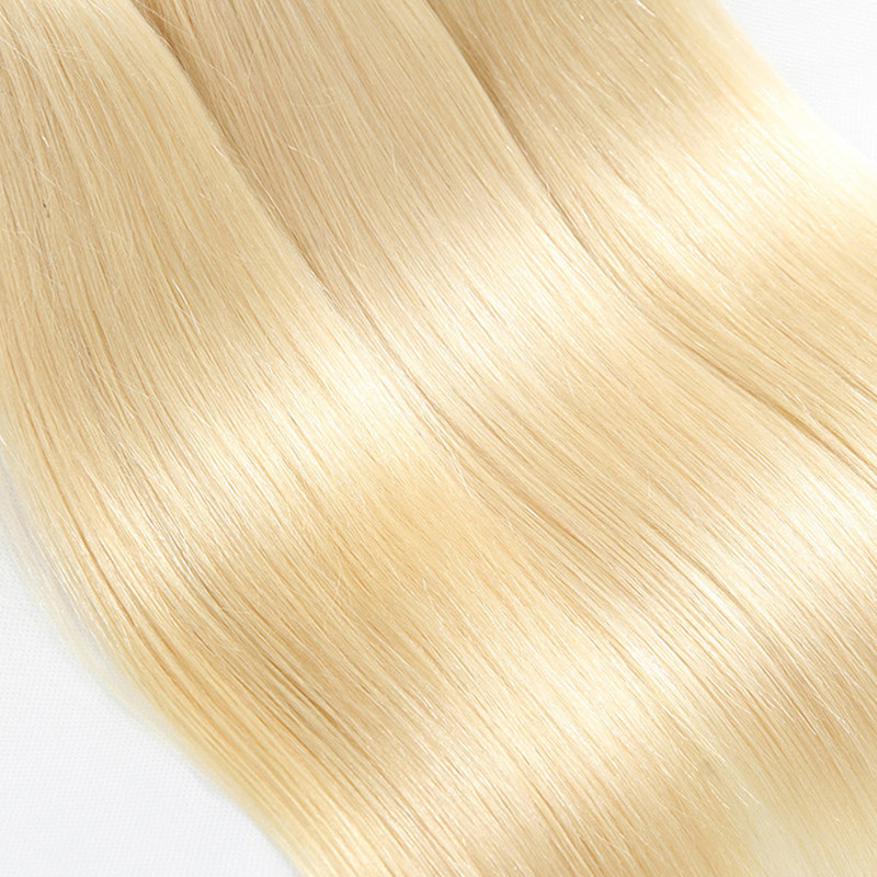 613 Blonde 100 Brazilian Virgin Hair Straight Human Hair Weave