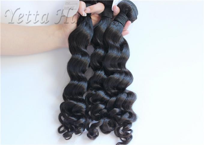 16 Inch Virgin Malaysian Curly Hair Wave Natural Color Loose